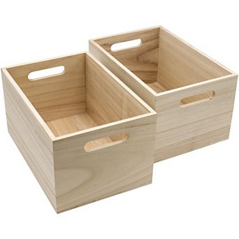 Sorbus 2-pack Wood Crate Storage Bins