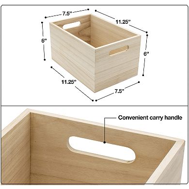 Sorbus 2-pack Wood Crate Storage Bins