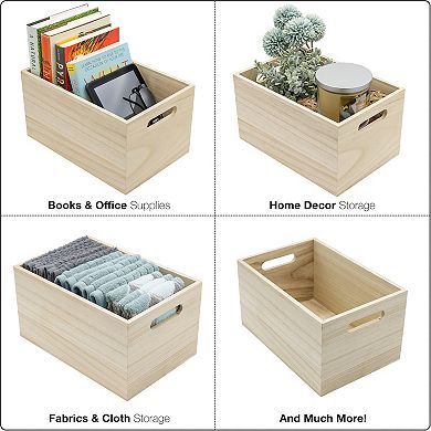 Sorbus 2-pack Wood Crate Storage Bins