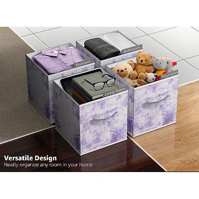 Sorbus 4-pack Foldable Fabric Storage Cube Bins