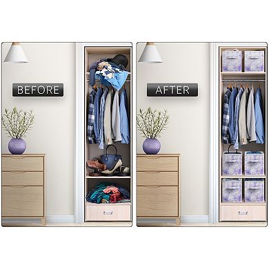 Sorbus 4-pack Foldable Fabric Storage Cube Bins