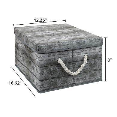 Sorbus 2-pack Rustic Wood Pattern Storage Box