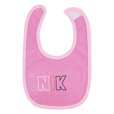 Newborn Baby Girls Nike Bodysuit Headband and Bib 3-Piece Set