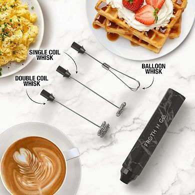Zulay Kitchen Froth N Go Rechargeable Milk Frother With Case For Lattes