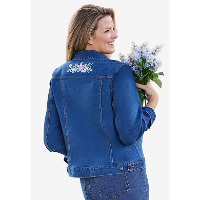 Woman Within Plus Size Stretch Denim Jean Jacket