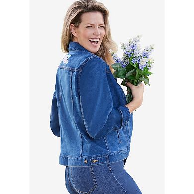 Woman Within Plus Size Stretch Denim Jean Jacket