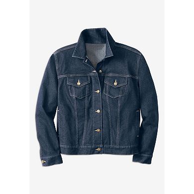 Woman Within Plus Size Stretch Denim Jean Jacket