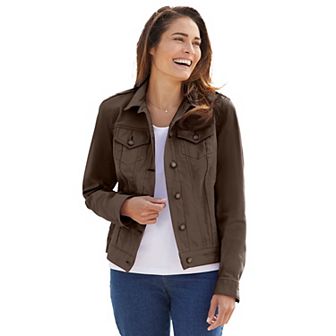 Woman Within Plus Size Stretch Denim Jean Jacket