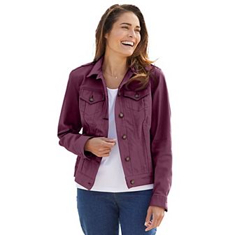 Woman Within Plus Size Stretch Denim Jean Jacket