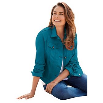 Woman Within Plus Size Stretch Denim Jean Jacket