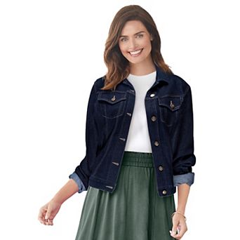 Woman Within Plus Size Stretch Denim Jean Jacket