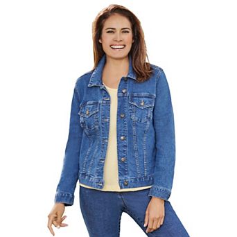 Woman Within Plus Size Stretch Denim Jean Jacket