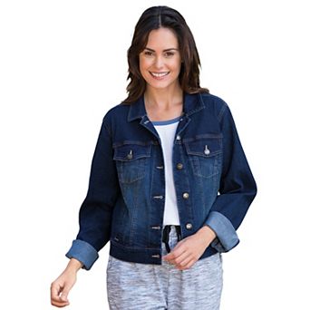 Woman Within Plus Size Stretch Denim Jean Jacket