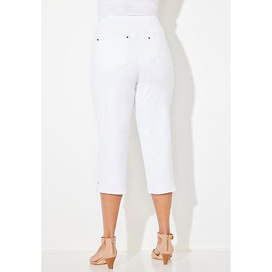 Catherines Women's Plus Size The Knit Jean Capri (With Pockets)