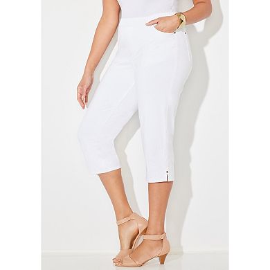 Catherines Women's Plus Size The Knit Jean Capri (with Pockets)