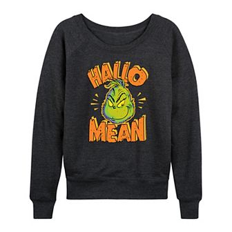 Women's Dr. Seuss Grinch HalloMean French Terry Long Sleeve Tee