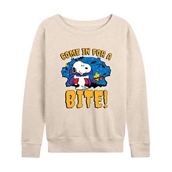 Women's Peanuts Snoopy Vampire French Terry Long Sleeve Tee