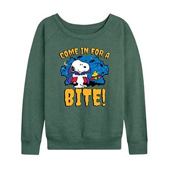 Women's Peanuts Snoopy Vampire French Terry Long Sleeve Tee