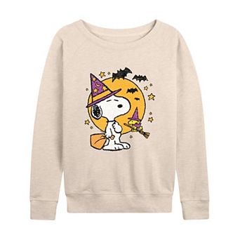 Women's Peanuts Snoopy & Woodstock Witchcraft French Terry Long Sleeve Tee