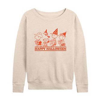 Women's Peanuts Happy Halloween French Terry Long Sleeve Tee