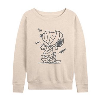 Women's Peanuts Snoopy Mummy Halloween French Terry Long Sleeve Tee