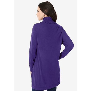 Roaman's Women's Plus Size Plus Size Cashmere Turtleneck Sweater