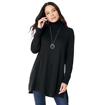 Roaman's Women's Plus Size Plus Size Cashmere Turtleneck Sweater