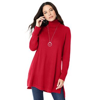 Roaman's Women's Plus Size Cashmere Turtleneck Sweater