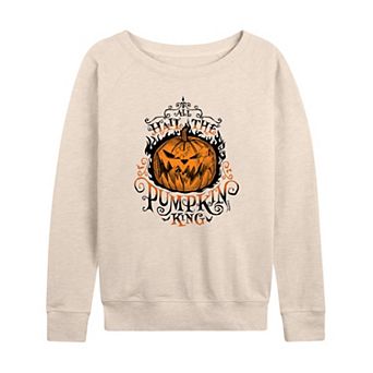 Disney's Nightmare Before Christmas Women's All Hail The Pumpkin King French Terry Long Sleeve Tee