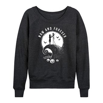 Disney's Nightmare Before Christmas Jack & Sally Women's Now and Forever French Terry Long Sleeve Tee
