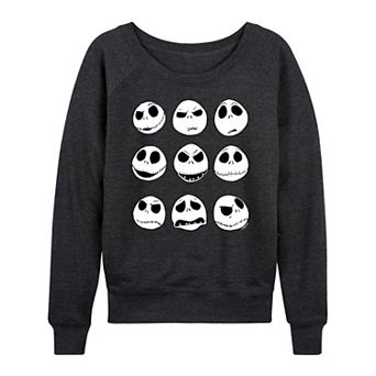 Disney's Nightmare Before Christmas Jack Women's Faces French Terry Long Sleeve Tee
