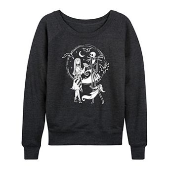 Disney's Nightmare Before Christmas Jack, Sally & Zero Women's French Terry Long Sleeve Tee