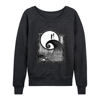 Disney's Nightmare Before Christmas Jack & Sally Women's Simply To Be French Terry Long Sleeve Tee