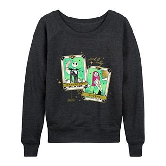 Disney's Nightmare Before Christmas Jack & Sally Women's Star-Crossed Lovers French Terry Long Sleeve Tee