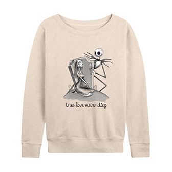 Disney's Nightmare Before Christmas Jack & Sally Women's True Love Never Dies French Terry Long Sleeve Tee