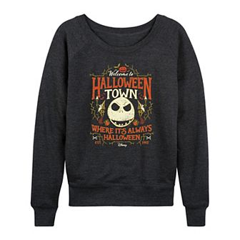 Disney's Nightmare Before Christmas Jack Women's Halloween Town French Terry Long Sleeve Tee