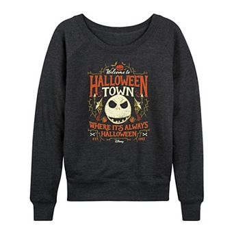 Disney's Nightmare Before Christmas Jack Women's Halloween Town French Terry Long Sleeve Tee