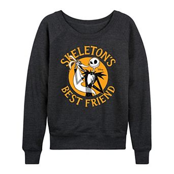 Disney's Nightmare Before Christmas Jack & Zero Women's Skeleton's Best Friend French Terry Long Sleeve Tee