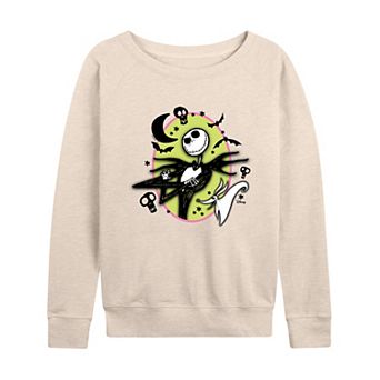Disney's Nightmare Before Christmas Jack & Zero Women's Halloween French Terry Long Sleeve Tee