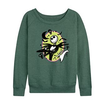 Disney's Nightmare Before Christmas Jack & Zero Women's Halloween French Terry Long Sleeve Tee