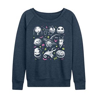 Disney's Nightmare Before Christmas Women's Grid French Terry Long Sleeve Tee