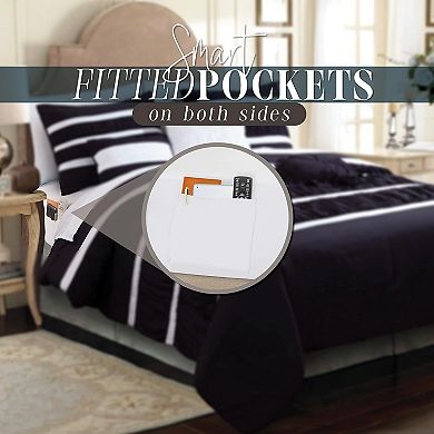 Elegant Comfort 12-pc Isabella Ruffled Comforter Set, With 6-pc Sheet Set With Sided Storage Pocket