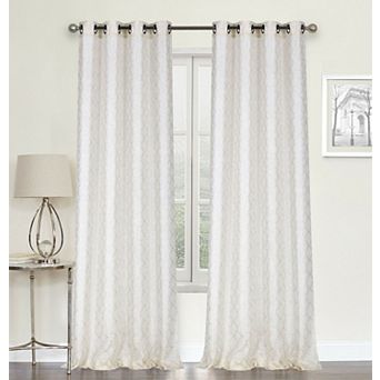 Goodgram 2 Pack: Metallic Geo Semi Sheer Grommet Window Curtain