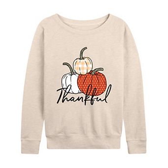 Women's Thankful Pumpkins French Terry Long Sleeve Tee