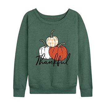 Women's Thankful Pumpkins French Terry Long Sleeve Tee