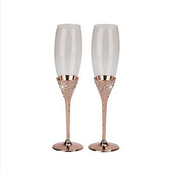 Galaxy Rose Gold Champagne Flutes Set