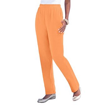 Roaman's Women's Plus Size Petite Plus Size Straight Leg Soft Knit Pull On Pant