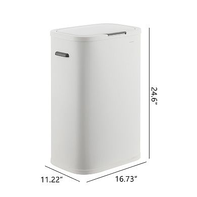 Tammi Kitchen 14.5-gallon Slim Metal Push Button Trash Can