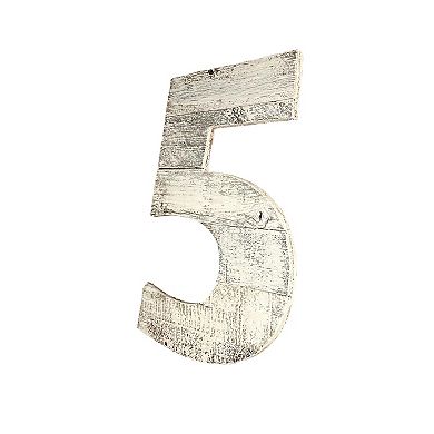 Rustic Large 16 In. Decorative Monogram Wood Number (#5)