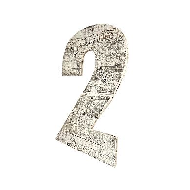 Rustic Large 16 In. Decorative Monogram Wood Number (#2)